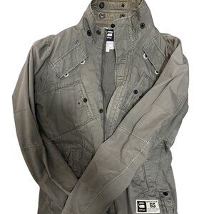 G-Star RAW Men’s Military-Style Utility Jacket – Olive Green (Size L)